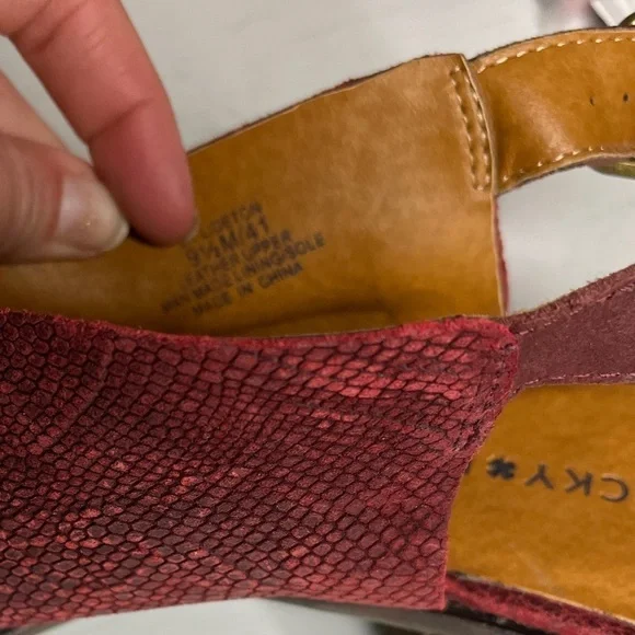 Lucky Brand Lideton Snakeskin Leather Slingback Mules 9.5M - Picture 5 of 11